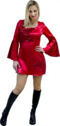 Robe Disco Pour Femme En Rouge Pas Cher